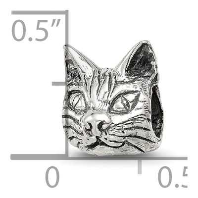 Sterling Silver Maine Coon Cat Head Bead – view 7