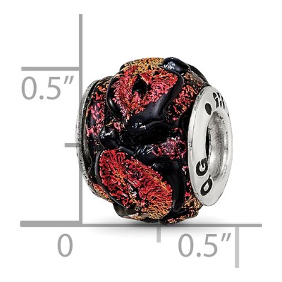 Sterling Silver Orange Dichroic Glass Bead – view 6