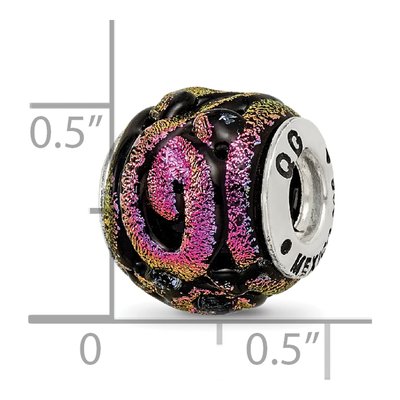 Sterling Silver Purple Dichroic Glass Bead – view 7