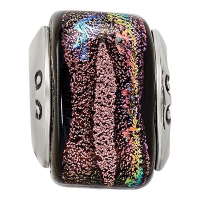 Sterling Silver Purple Dichroic Glass Bead – view 4