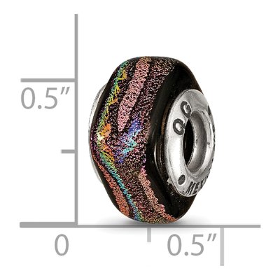 Sterling Silver Purple Dichroic Glass Bead – view 5