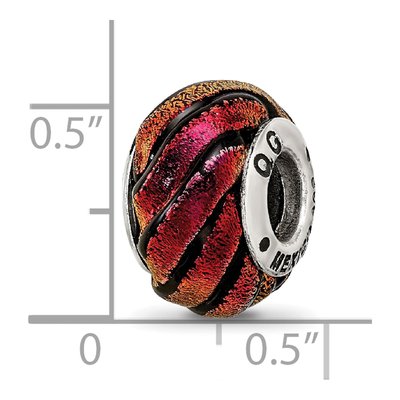 Sterling Silver Orange Dichroic Glass Bead – view 7