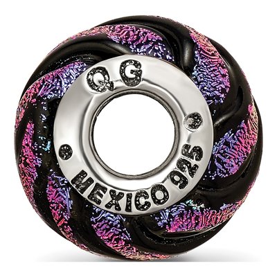 Sterling Silver Purple Dichroic Glass Bead – view 4