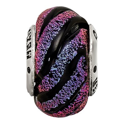 Sterling Silver Purple Dichroic Glass Bead – view 5