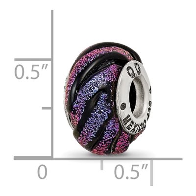Sterling Silver Purple Dichroic Glass Bead – view 7