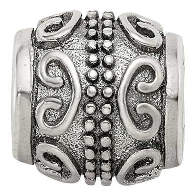Sterling Silver Scroll Bali Bead – view 5