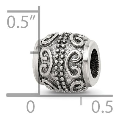 Sterling Silver Scroll Bali Bead – view 6