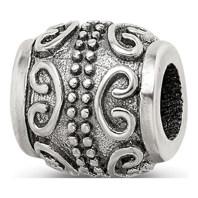 Sterling Silver Scroll Bali Bead