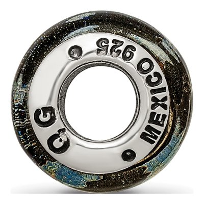 Sterling Silver Dichroic Glass Heart Bead – view 2