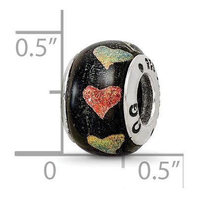 Sterling Silver Dichroic Glass Heart Bead – view 5