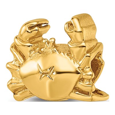 Gold-Plated Sterling Silver Crab Bead