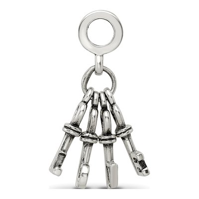 Sterling Silver Love Keys Dangle Bead – view 2