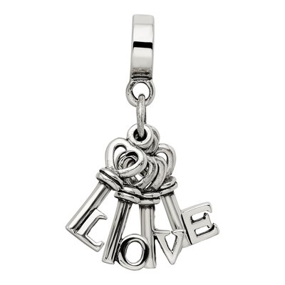 Sterling Silver Love Keys Dangle Bead – view 4