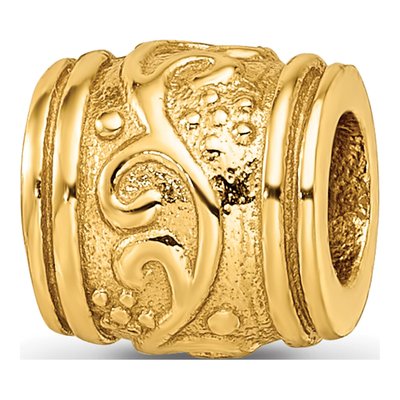 Gold-Plated Sterling Silver Floral Bead