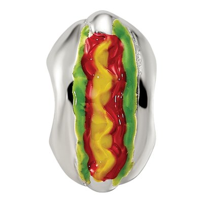 Sterling Silver Enameled Hot Dog Bead – view 3