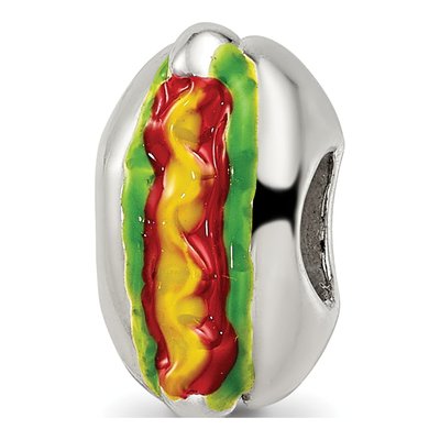Sterling Silver Enameled Hot Dog Bead