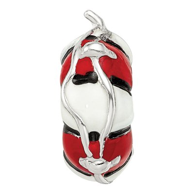 Sterling Silver Enameled Life Preserver Bead – view 3