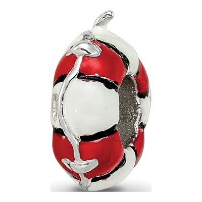 Sterling Silver Enameled Life Preserver Bead – view 4