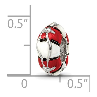Sterling Silver Enameled Life Preserver Bead – view 5