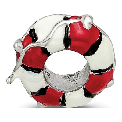 Sterling Silver Enameled Life Preserver Bead – view 6