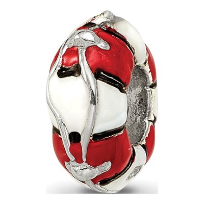 Sterling Silver Enameled Life Preserver Bead
