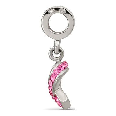 Sterling Silver Crystal Awareness Dangle Bead – view 2