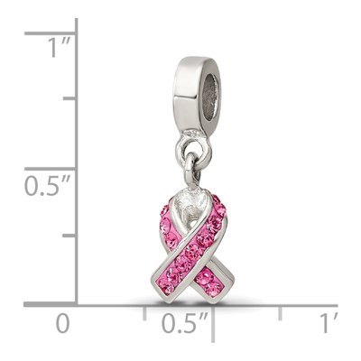 Sterling Silver Crystal Awareness Dangle Bead – view 3