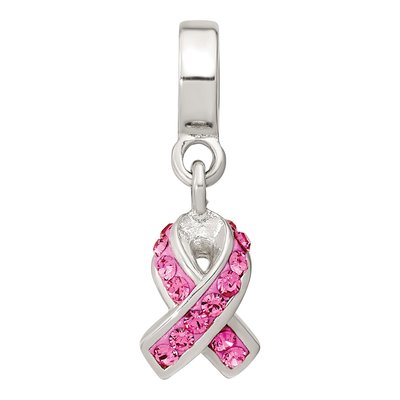 Sterling Silver Crystal Awareness Dangle Bead – view 4