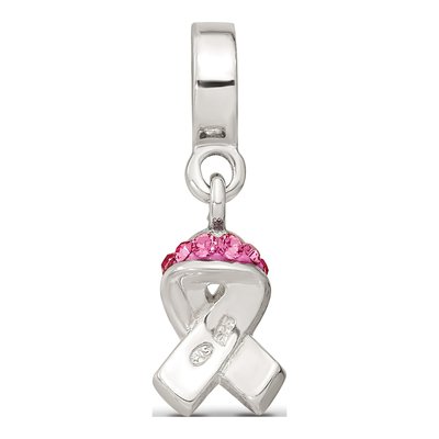 Sterling Silver Crystal Awareness Dangle Bead – view 5