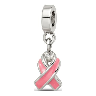 Sterling Silver Enameled Awareness Dangle Bead