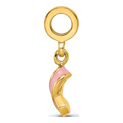 Gold-Plated Sterling Silver Enamel Awareness Dangle Bead – view 4
