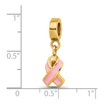 Gold-Plated Sterling Silver Enamel Awareness Dangle Bead – view 5