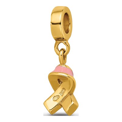 Gold-Plated Sterling Silver Enamel Awareness Dangle Bead – view 7