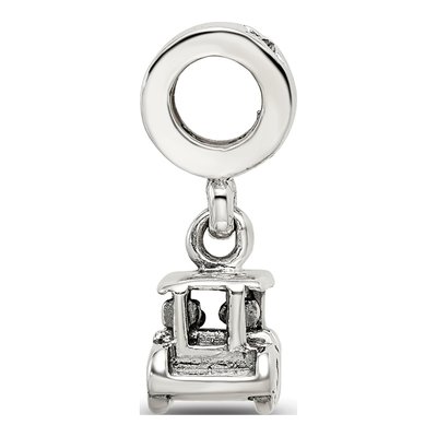 Sterling Silver Golf Cart Dangle Bead – view 4