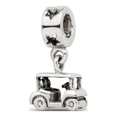 Sterling Silver Golf Cart Dangle Bead – view 7