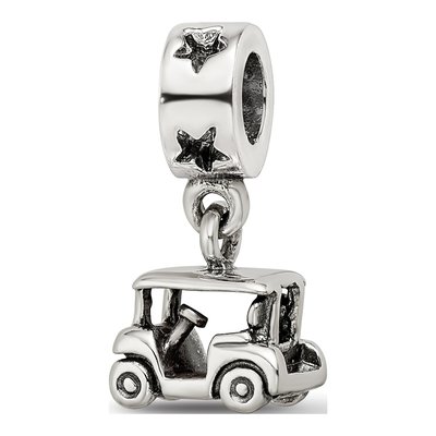 Sterling Silver Golf Cart Dangle Bead