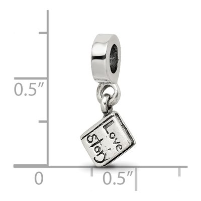 Sterling Silver Love Story Book Dangle Bead – view 3
