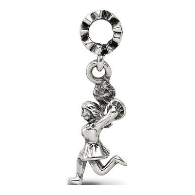 Sterling Silver Cheerleader Dangle Bead – view 2