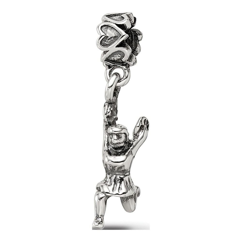 Sterling Silver Cheerleader Dangle Bead