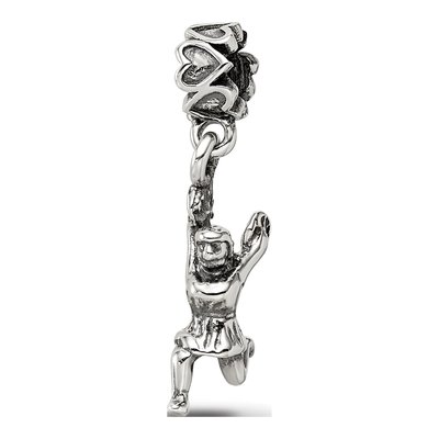 Sterling Silver Cheerleader Dangle Bead