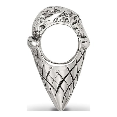 Sterling Silver Ice Cream Cone Bead – view 2