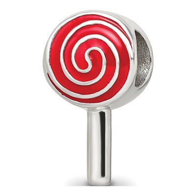 Sterling Silver Enameled Lollipop Bead