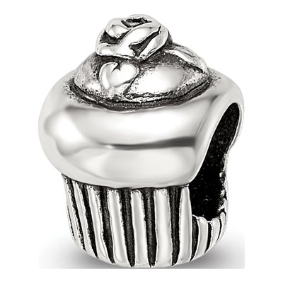 Sterling Silver Cupcake Bead