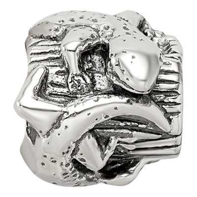 Sterling Silver Lizard on Log Bead – view 5