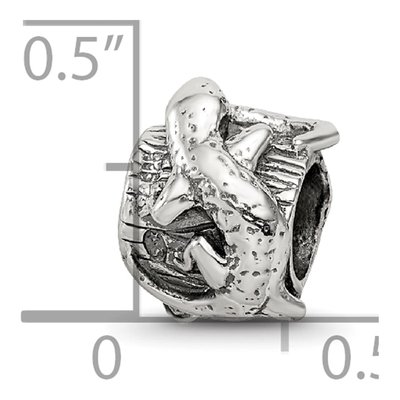 Sterling Silver Lizard on Log Bead – view 6
