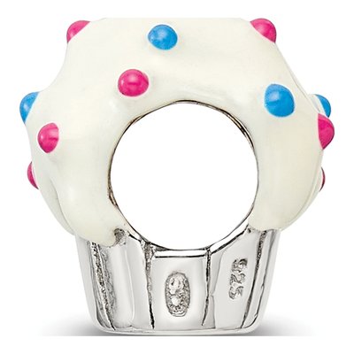 Sterling Silver Enameled Cupcake Bead – view 2