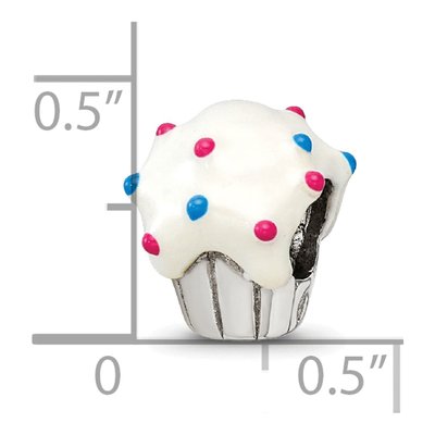 Sterling Silver Enameled Cupcake Bead – view 4