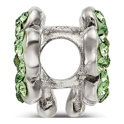 Sterling Silver Crystal Clover Bead – view 2