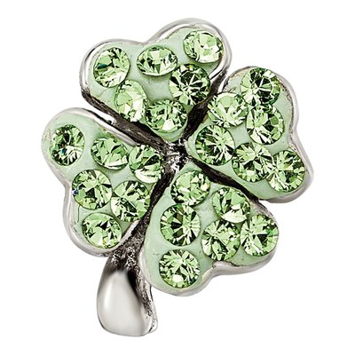 Sterling Silver Crystal Clover Bead – view 3