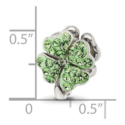 Sterling Silver Crystal Clover Bead – view 4